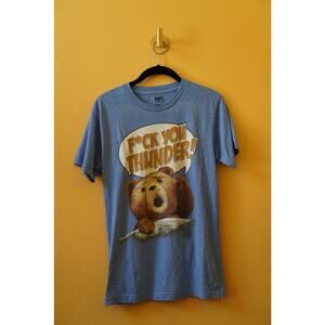 Ted Animation Graphic Print Cotton Blend Casual Unisex Tee T-Shirt Blue Small